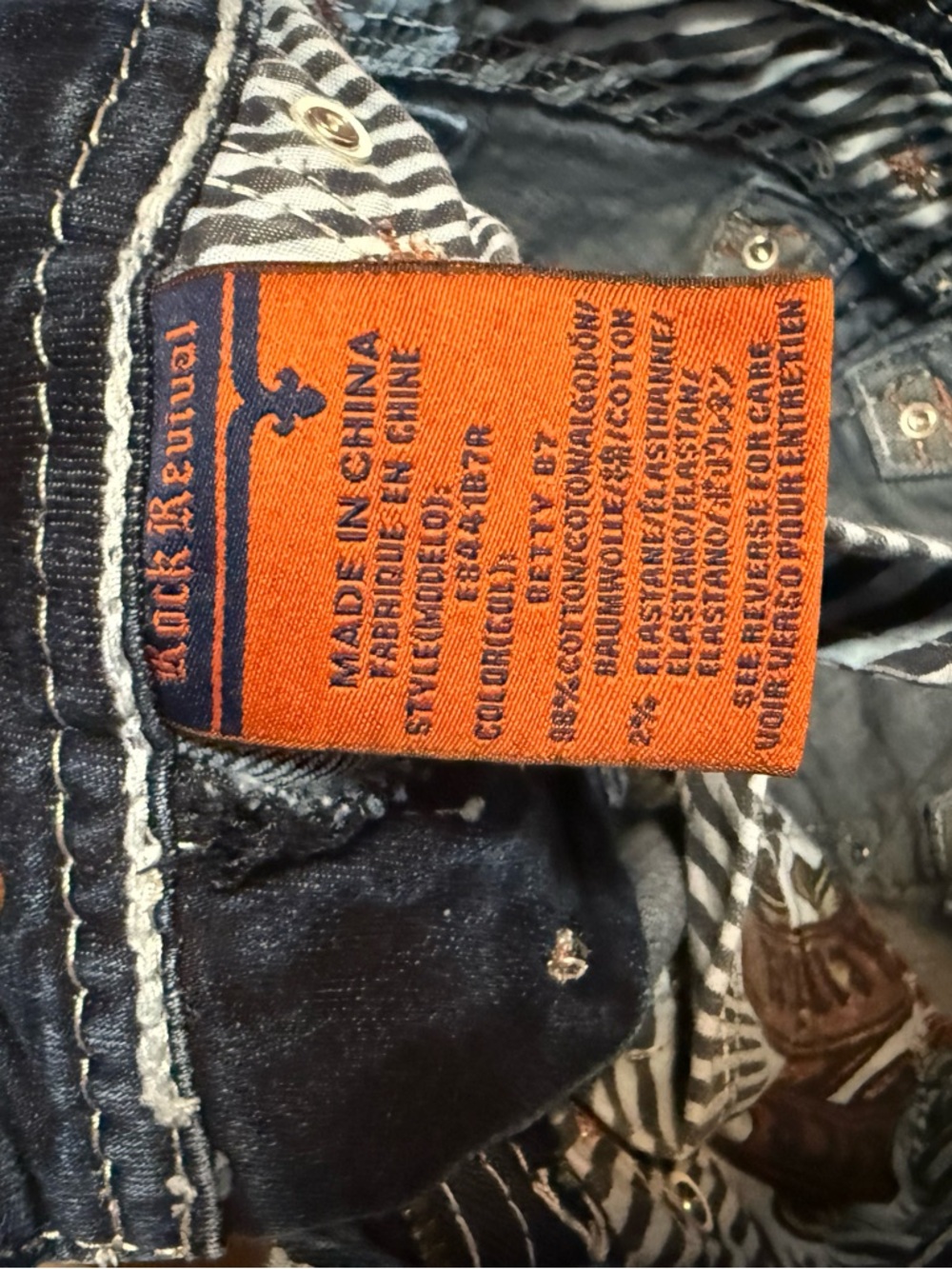 Rock Revival Vintage Wash Blue Bootcut Jeans - Picture 7 of 8